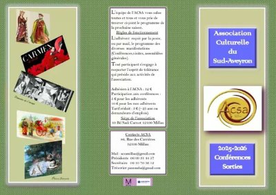 Conférences et sorties ACSA - 2025-2026
