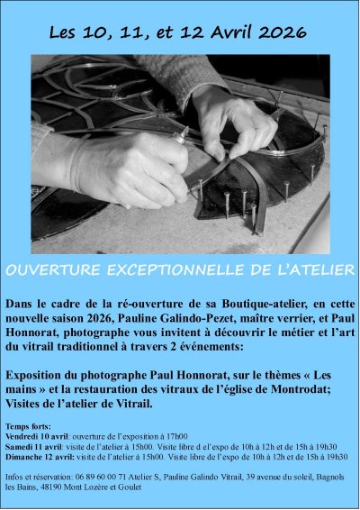 OUVERTURE EXCEPTIONNELLE DE L'ATELIER