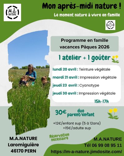 Animations nature en famille chez M.A Nature