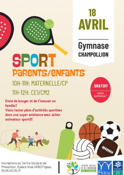 Sport parents enfants avec le centre social de Figeac
