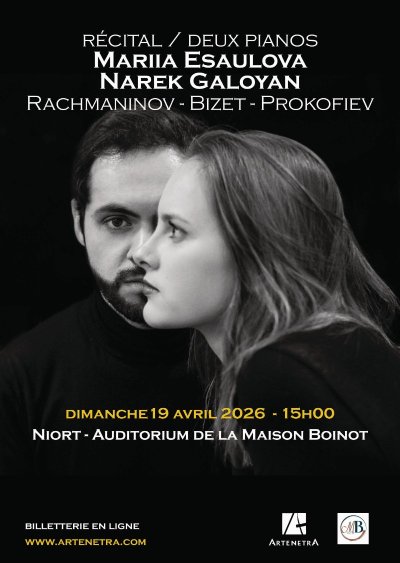Concert à 2 pianos Mariia Esaulova et Narek Galoyan à Niort