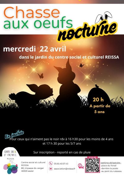 Chasse aux œufs en nocturne à Assier