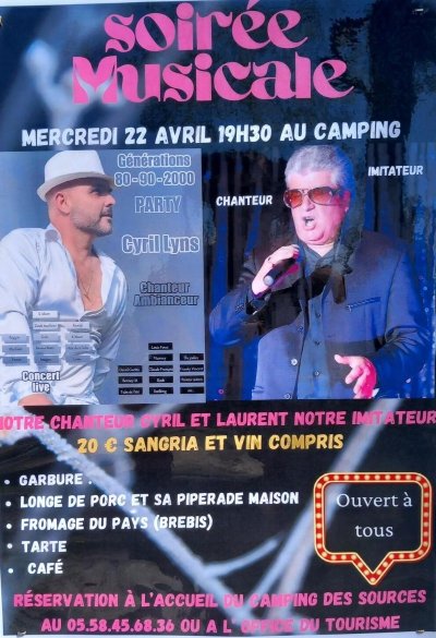 Soirée cabaret au Camping des Sources à Eugénie-les-Bains