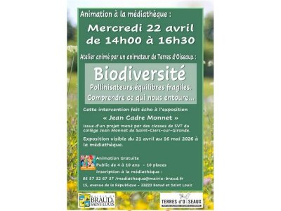Atelier à la médiathèque sur la biodiversité