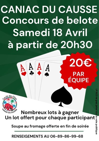 Concours de Belote à Caniac-du-Causse