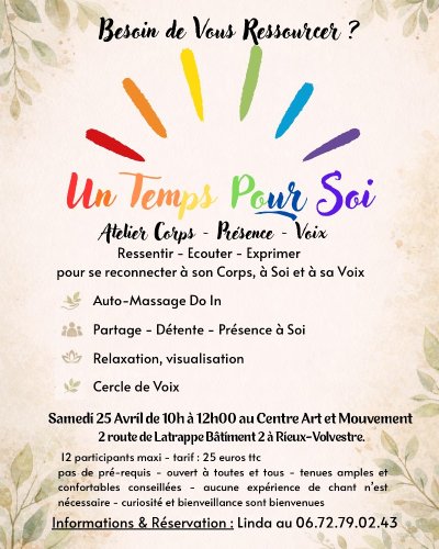 ATELIER : UN TEMPS POUR SOI