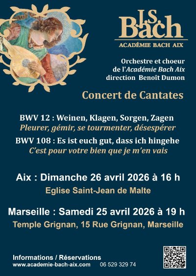 Concert : Cantates Académie Bach Aix