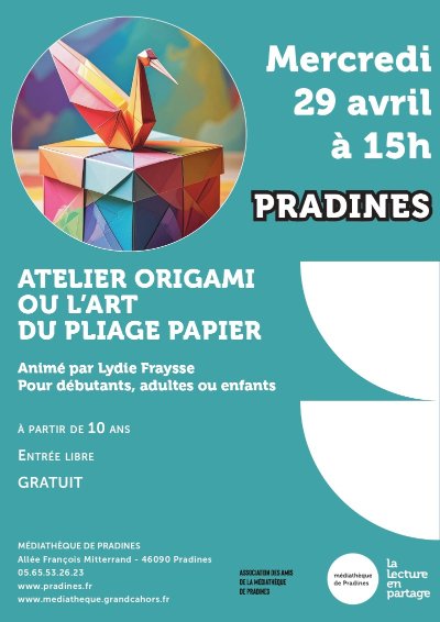 Atelier Origami à la Médiathèque de Pradines