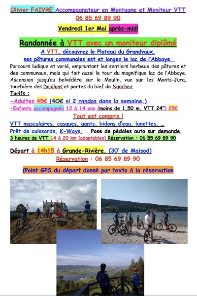 Rando VTT : le Grandvaux, lac de l'Abbaye et pâturages