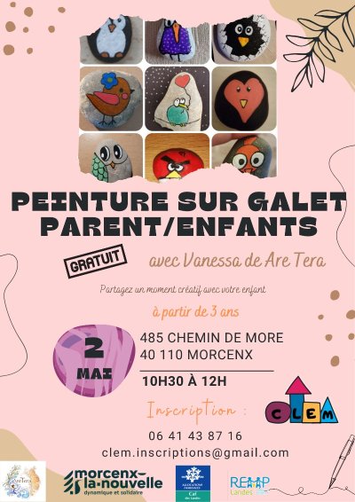Peinture sur galet Parent/enfants - CLEM