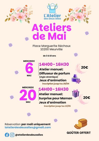 Les ateliers de Mai avec l'Atelier des Deux Ailes