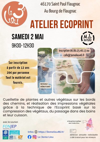 Atelier teinture végétale au 3ème Lieu