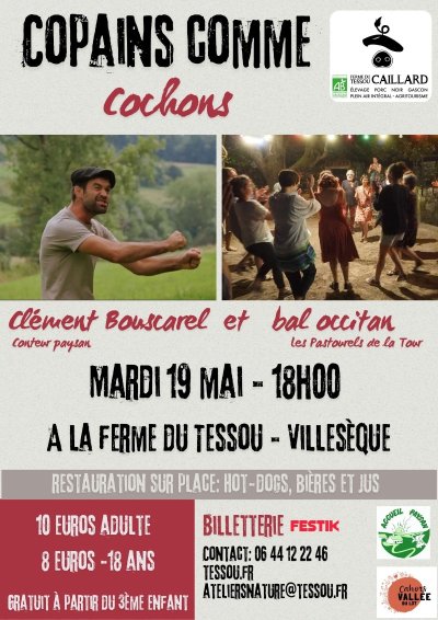 Contes de Clément Bouscarel et Bal Trad' à la ferme du Tessou