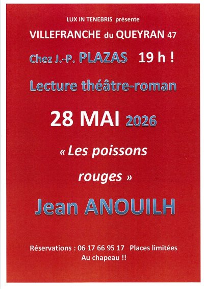 Lecture théâtre-roman : Les poissons rouges