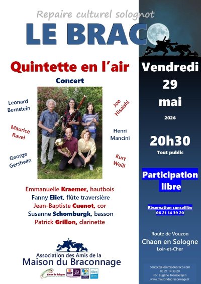 Concert Quintette en l'air à la Maison du Braconnage de Chaon