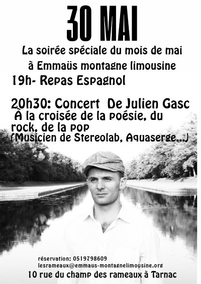 Soirée Repas-Concert à l'Emmaüs Montagne Limousine