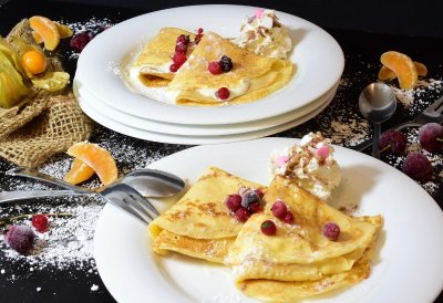 Vente de crêpes sur le marché