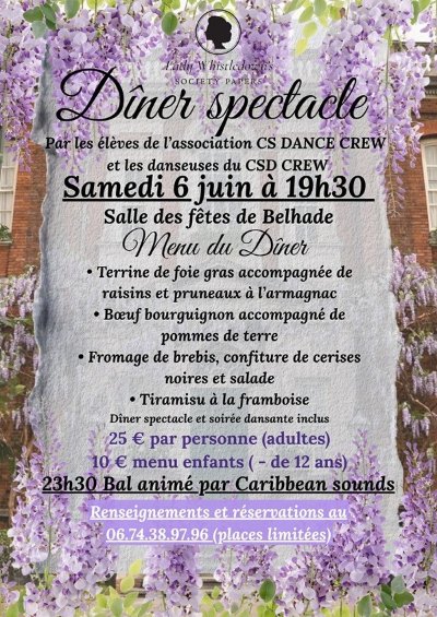 GALA DE DANSE DE L'ASSOCIATION CD+S DANCE CREW - DINER SPECTACLE - SOIREE DANSANTE