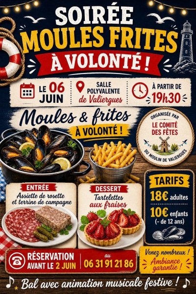 Repas moules frites