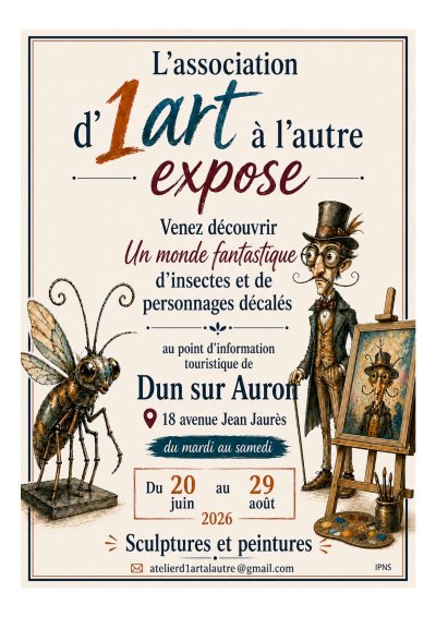 Exposition d'1 art à l'autre au Point d'Information Touristique Le Dunois