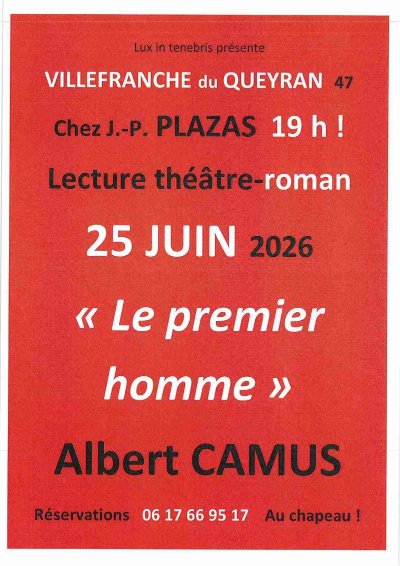 Lecture théâtre-roman : Le premier homme