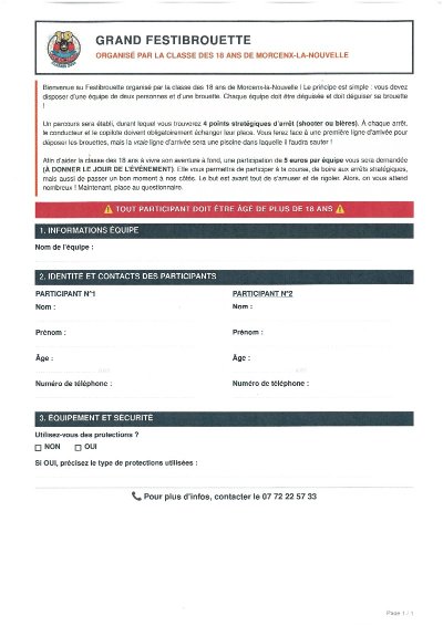 FestiBrouettes 2026 - Inscriptions