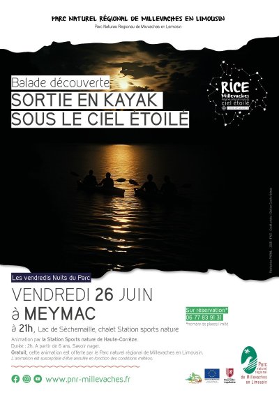 Sortie en kayak sous le ciel étoilé