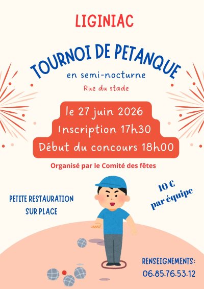 Concours de pétanque semi nocturne