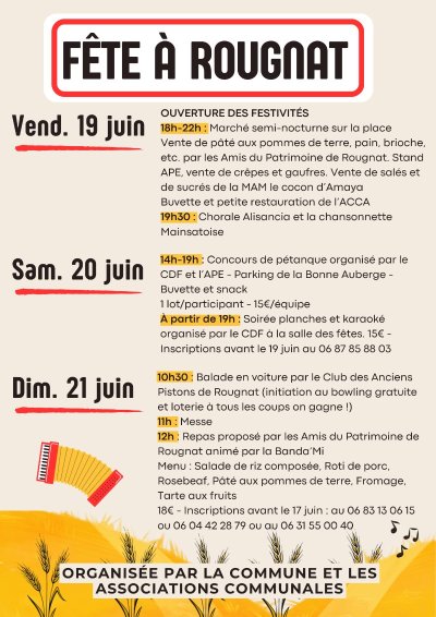 Fête (patronale) à Rougnat