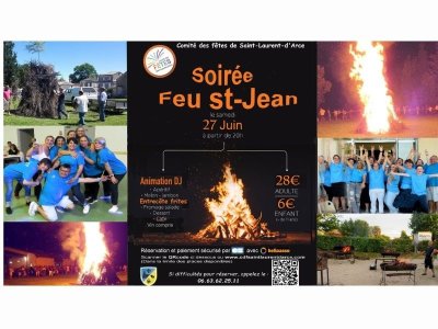 Soirée repas feu de la Saint-Jean à St Laurent d'Arce