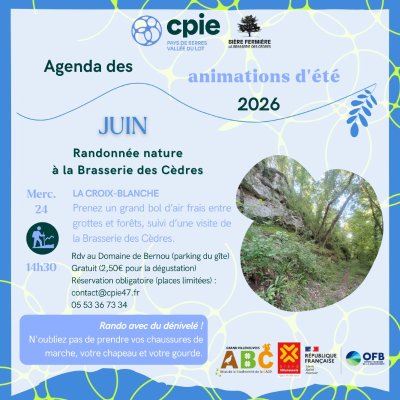Randonnée nature à la Brasserie des Cèdres