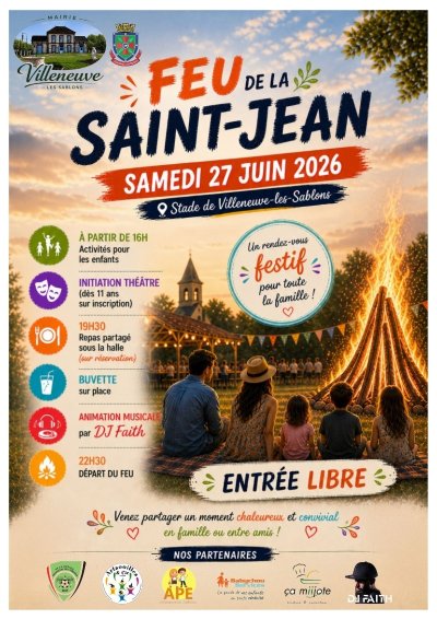 Feu de la Saint-Jean à Villeneuve-les-Sablons
