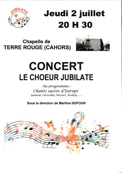 Concert de chants sacrés : Le Choeur Jubilate