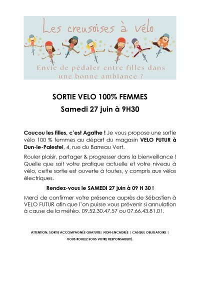 Sortie vélo 100% femme