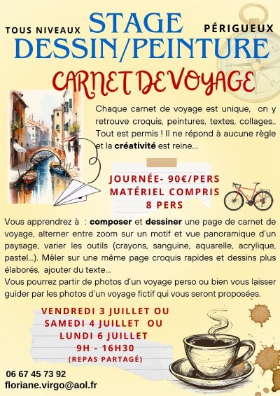 Stage dessin-peinture : Carnet de Voyage