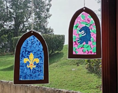 Atelier vitraux, au château de Morlanne