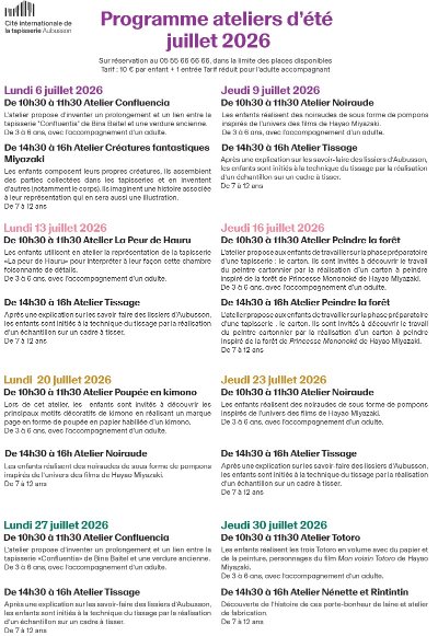 Ateliers d'été de la Cité - Juillet