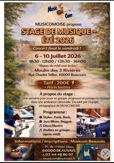 Stage d’été de musiques actuelles Musicomoise – du 6 au 10 juillet