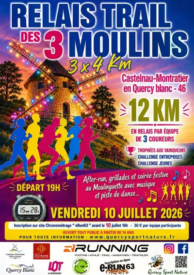 Relais trail des 3 Moulins 3x4 km