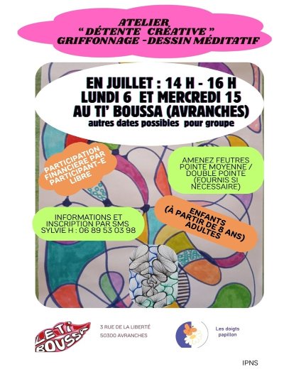 Atelier détente créative "griffonnage - dessin méditatif"