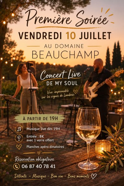 Première soirée au Domaine Beauchamp