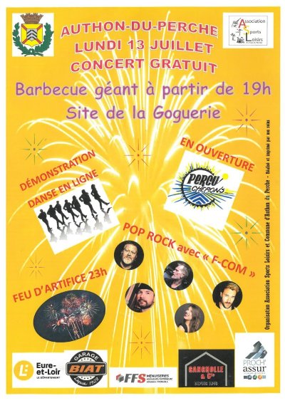 Concert & barbecue géant du 13 juillet 2026 - Fête nationale