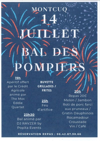 Bal des pompiers à Montcuq