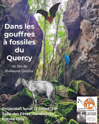 Projection : "Dans les gouffres à fossiles du Quercy"
