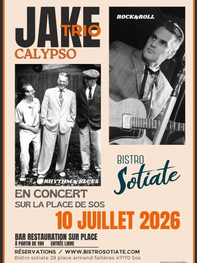Concert Jake Calypso trio au Bistro Sotiate