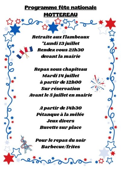 Fête Nationale à Mottereau