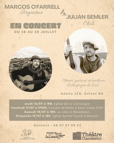 CONCERT - CHANTS ET MUSIQUE D'AMERIQUE LATINE