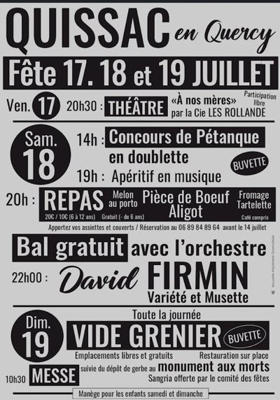 Fête votive de Quissac-en-Quercy