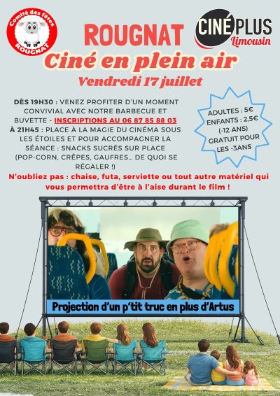 Ciné en plein air à Rougnat : Un p'tit truc en plus