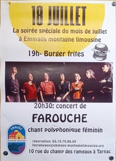 Concert de Farouche et Burger Frites